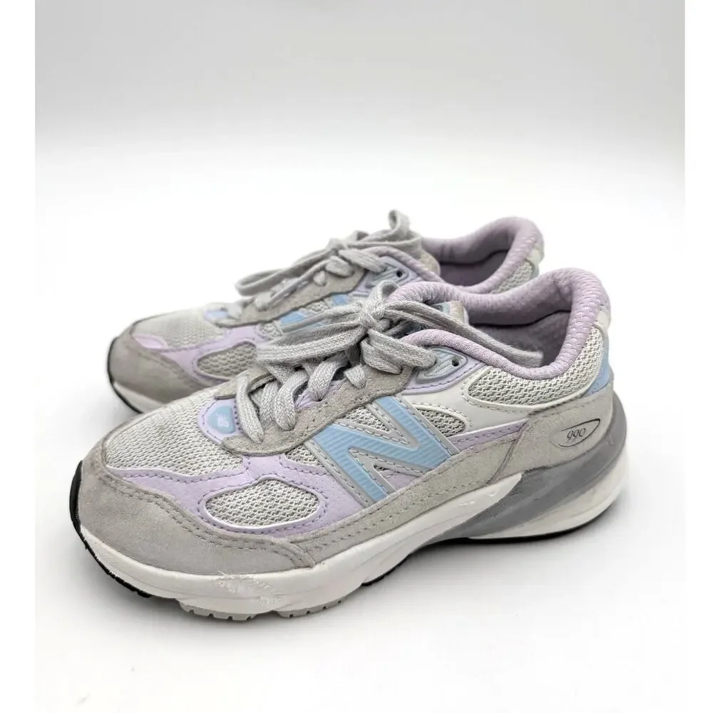 New Balance 990V6 Sneaker Shoes Kids' Grey/Bright Lavender Size US11.5 EU29